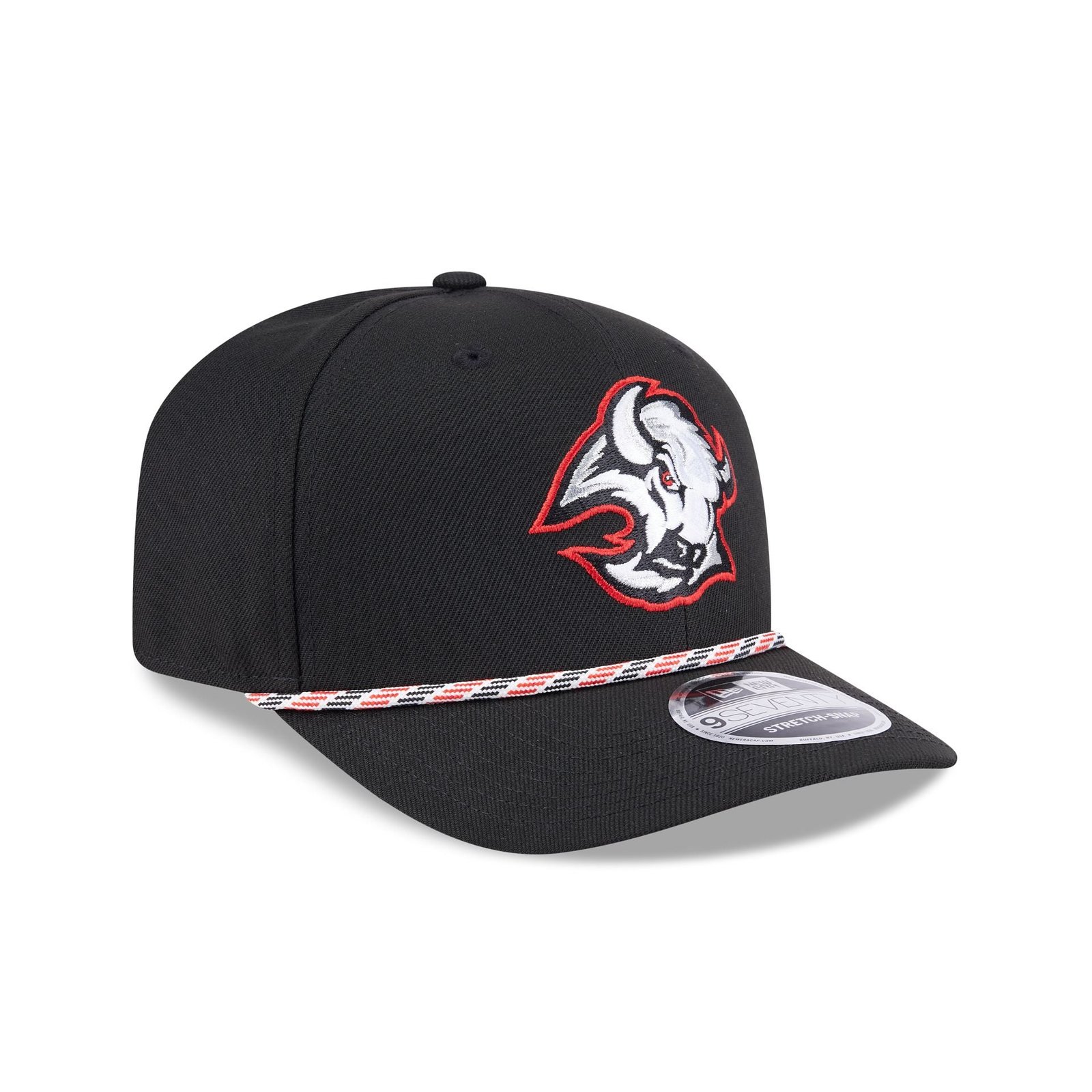 Buffalo Sabres Multi Rope Black 9SEVENTY Stretch-Snap Hat - Image 3