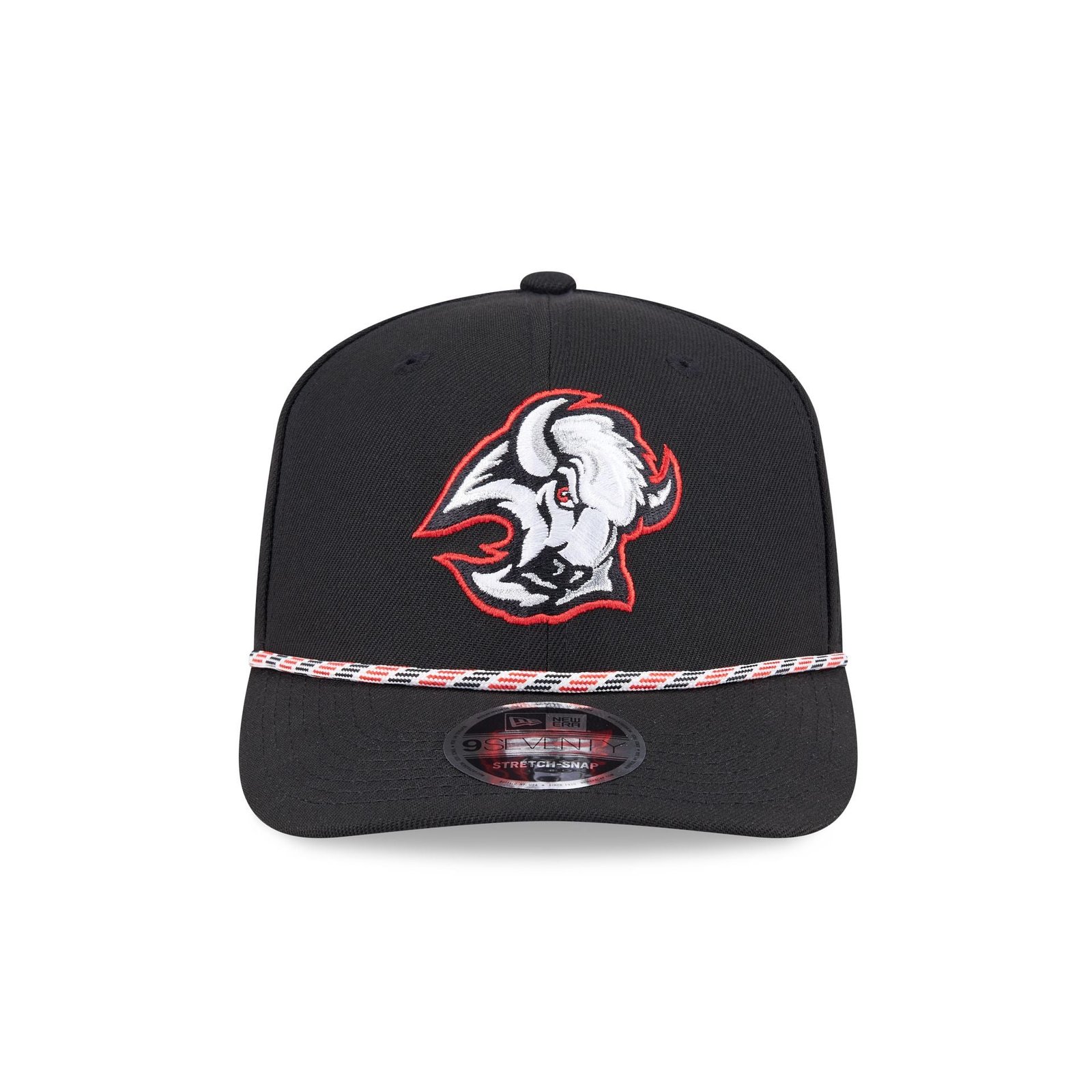 Buffalo Sabres Multi Rope Black 9SEVENTY Stretch-Snap Hat - Image 2