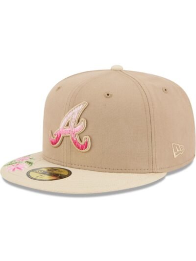 Atlanta Braves Hand Stitched Floral 59FIFTY Fitted Hat