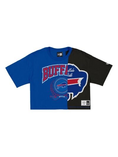 Buffalo Bills Team Split Women's Cropped Short-Sleeve T-Shirt