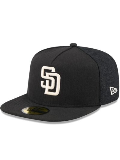 San Diego Padres Black Mesh 59FIFTY A-Frame Fitted Hat