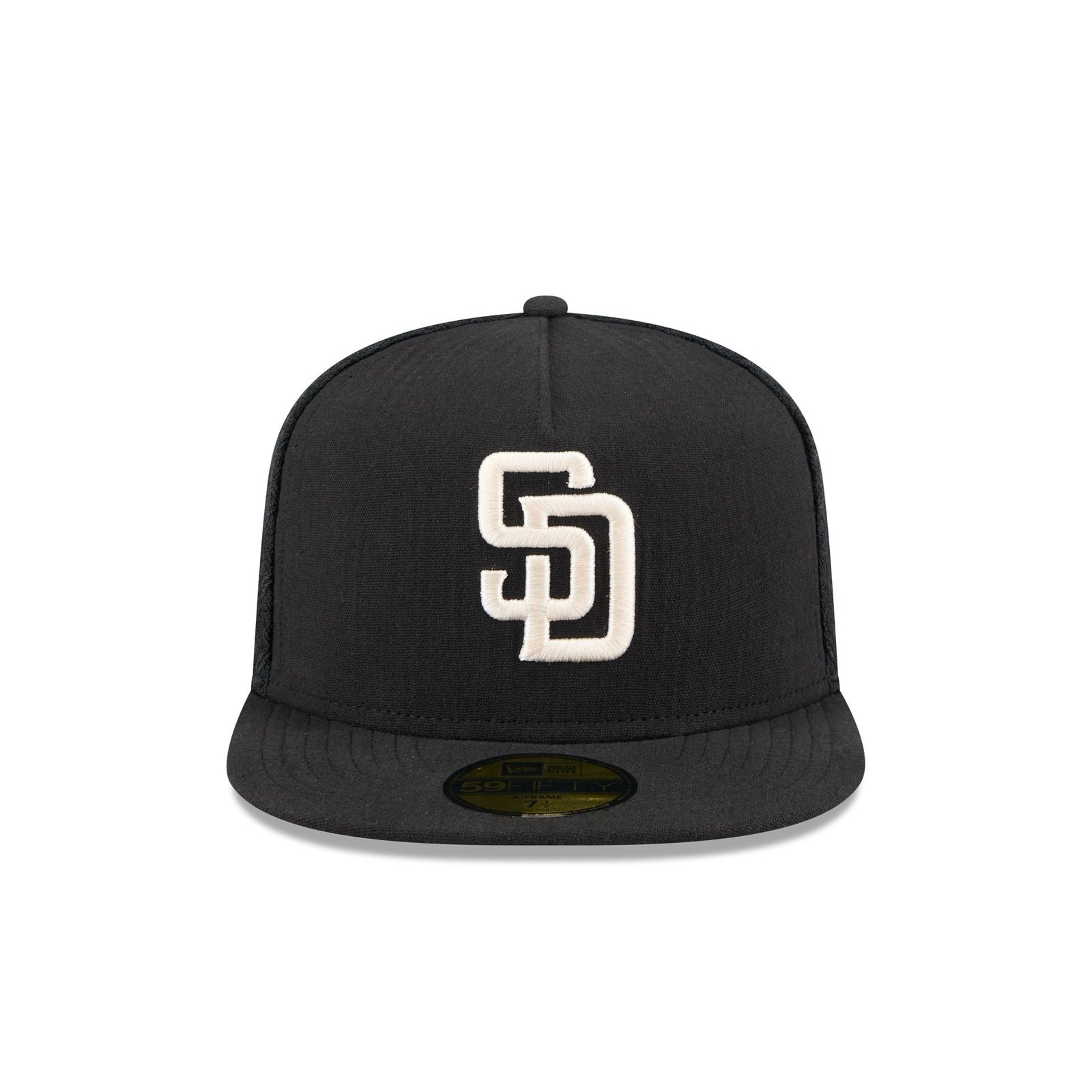 San Diego Padres Black Mesh 59FIFTY A-Frame Fitted Hat - Image 2
