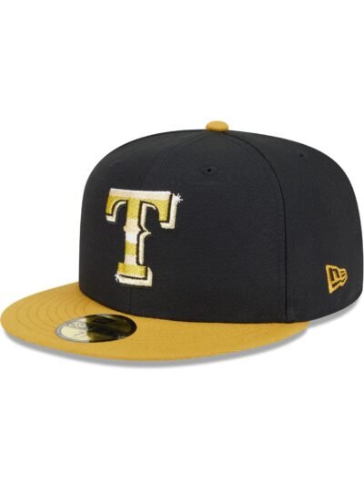 Texas Rangers Metallic Gold Logo 59FIFTY Fitted Hat
