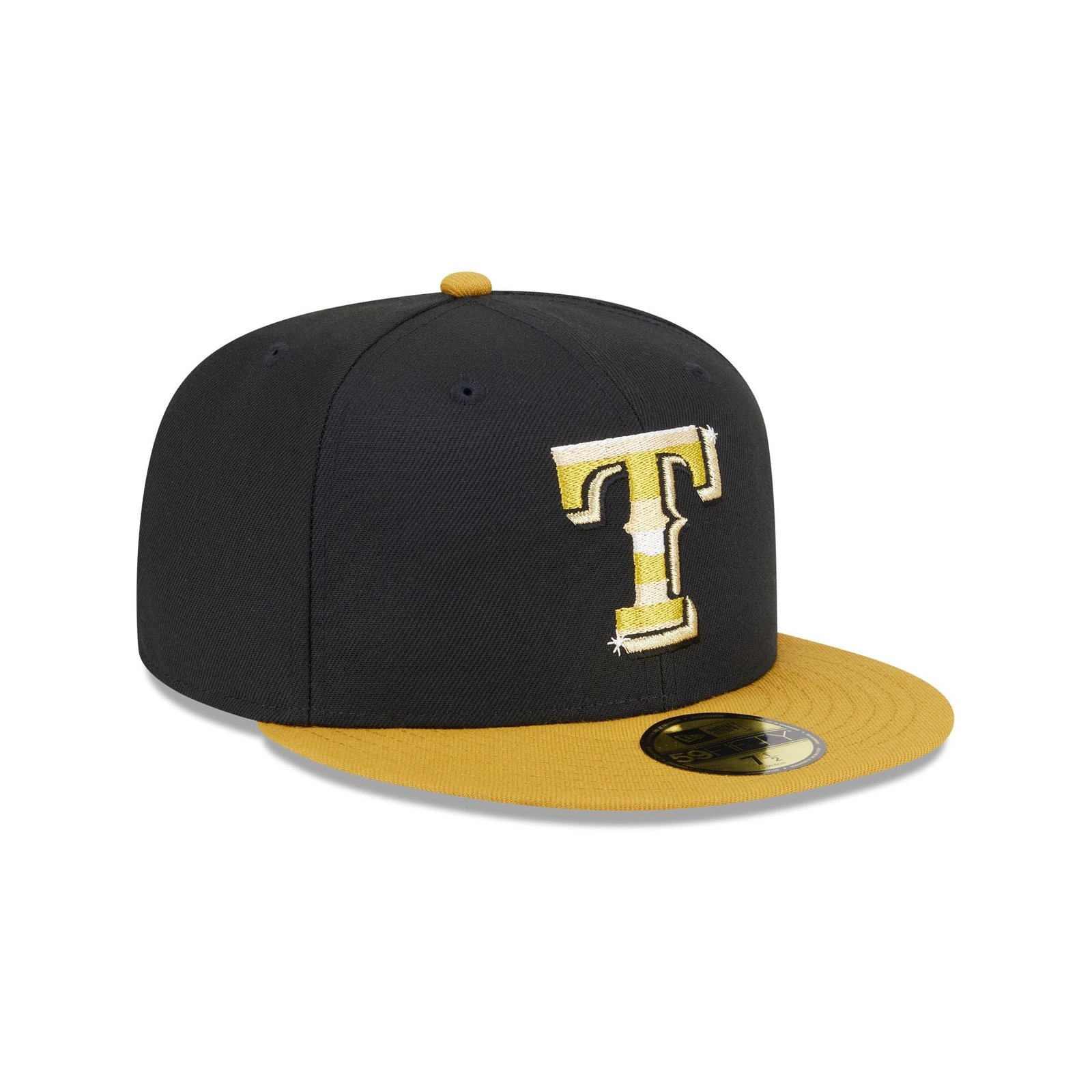 Texas Rangers Metallic Gold Logo 59FIFTY Fitted Hat - Image 3