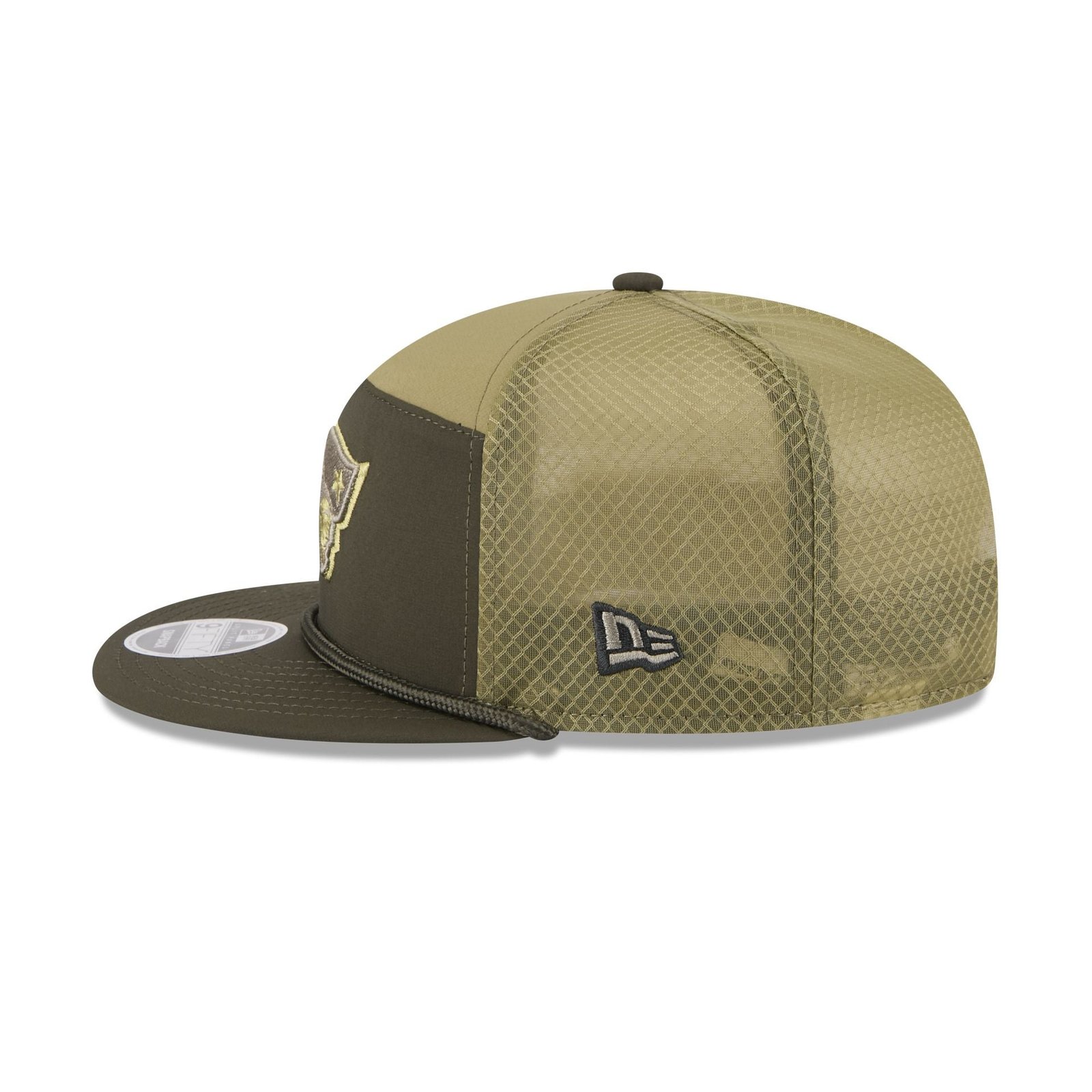 New England Patriots 2025 Salute to Service Split Panel 9FIFTY Trucker Hat - Image 5