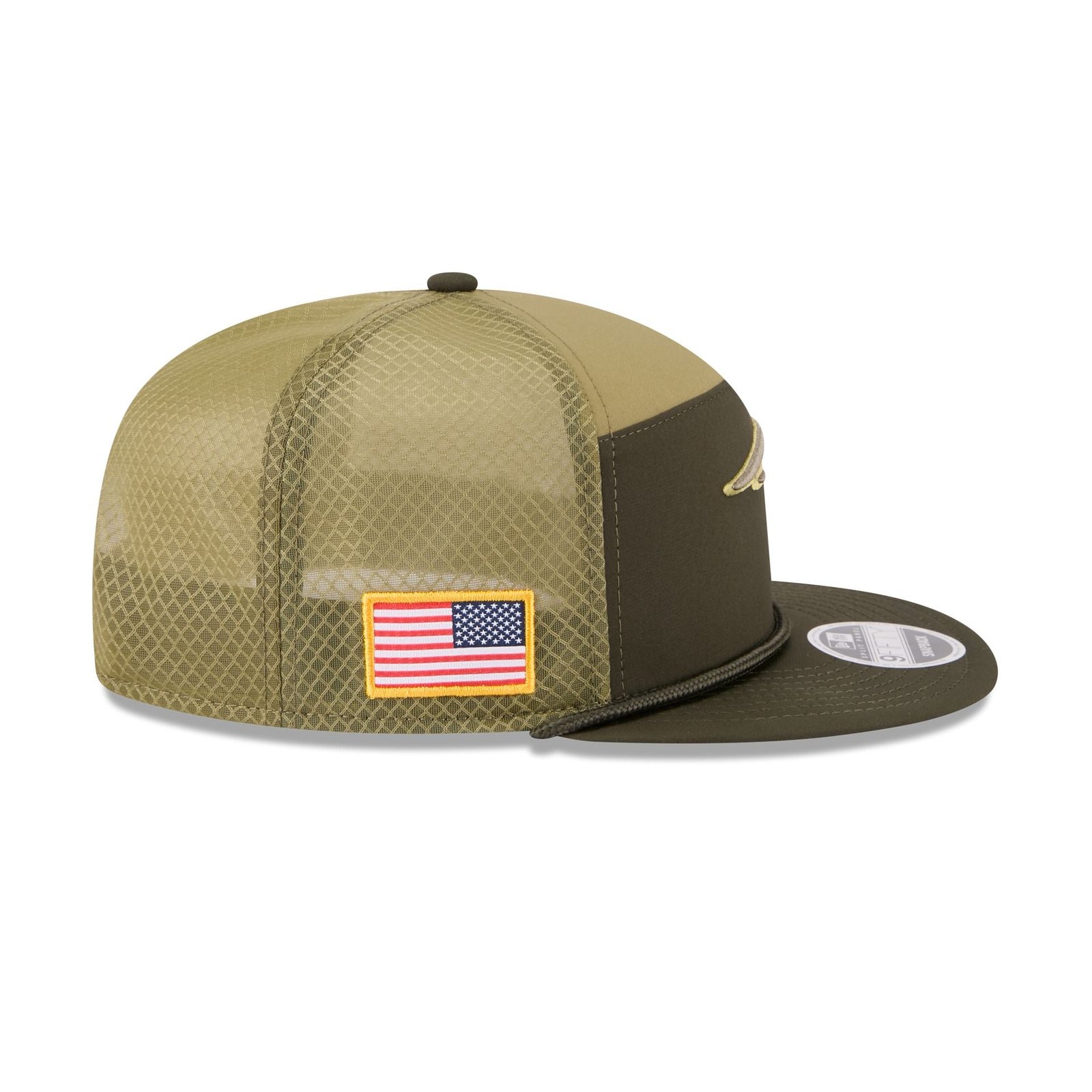New England Patriots 2025 Salute to Service Split Panel 9FIFTY Trucker Hat - Image 4