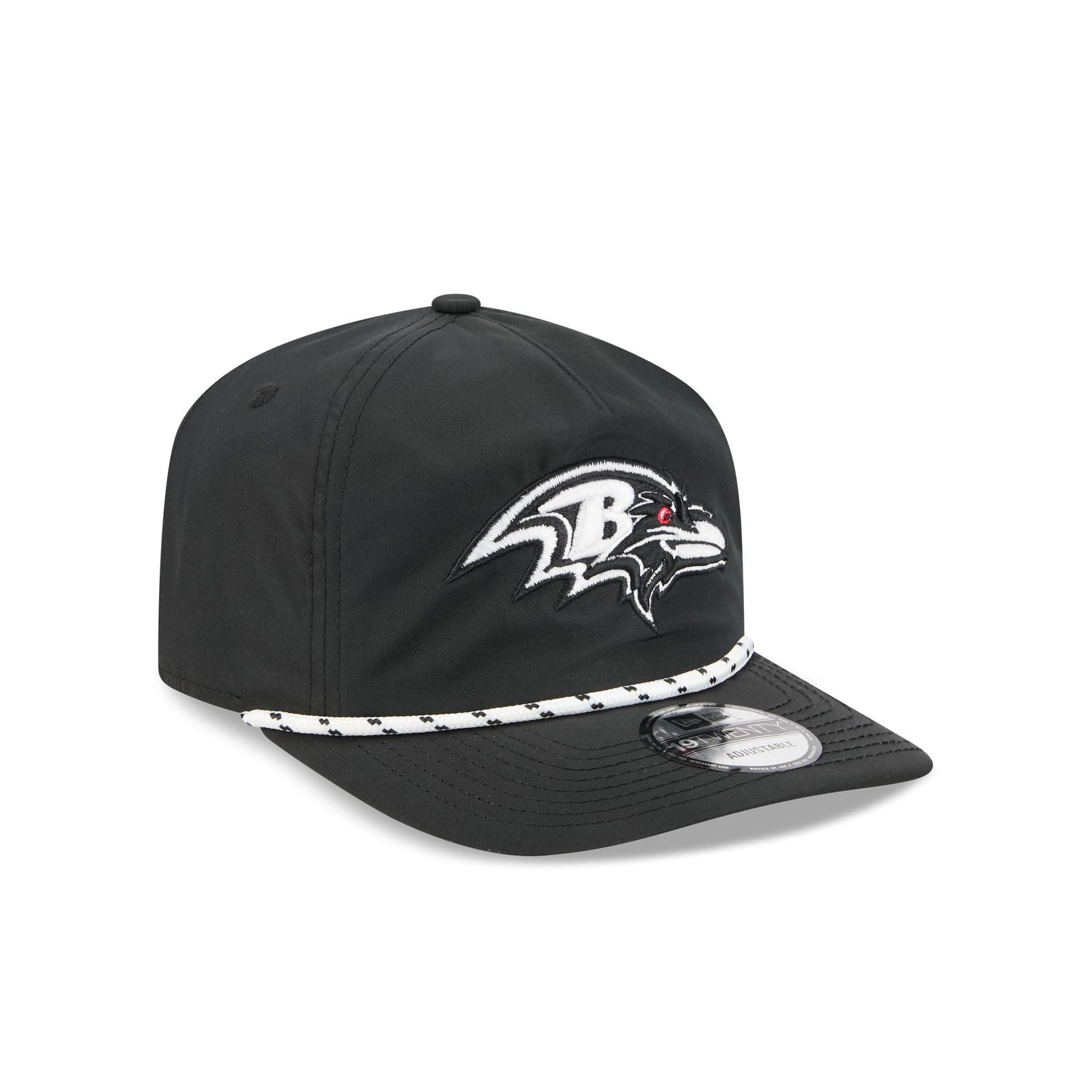 Baltimore Ravens Black and White Rope 19TWENTY Snapback Hat - Image 3