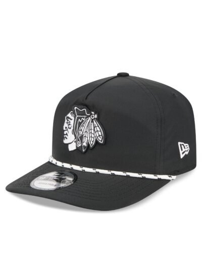 Chicago Blackhawks Black and White Rope 19TWENTY Snapback Hat