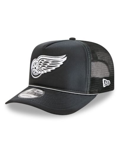 Detroit Red Wings Washed Black 9FIFTY A-Frame Trucker Hat