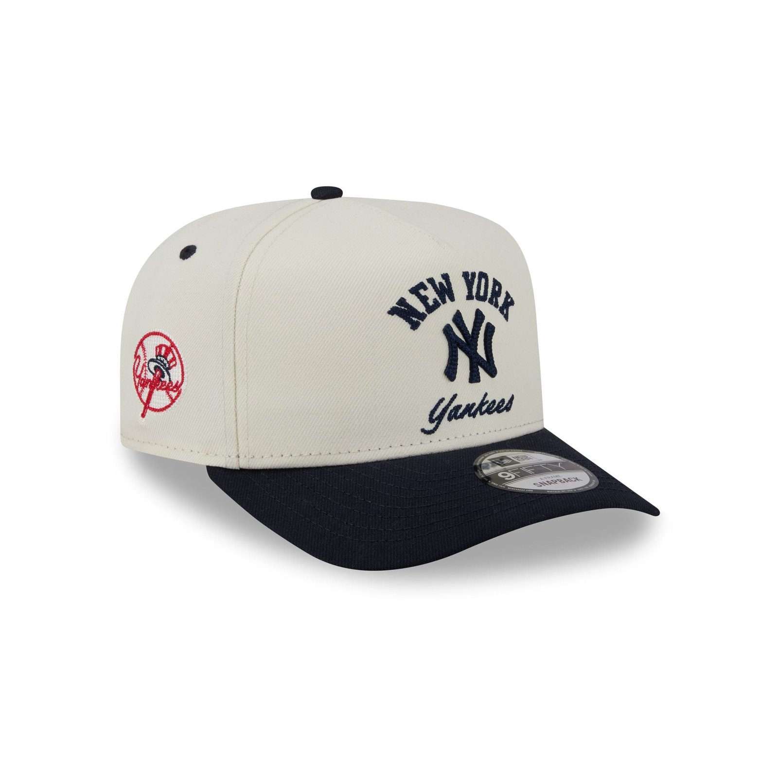 New York Yankees Arched Chrome White 9FIFTY A-Frame Snapback Hat