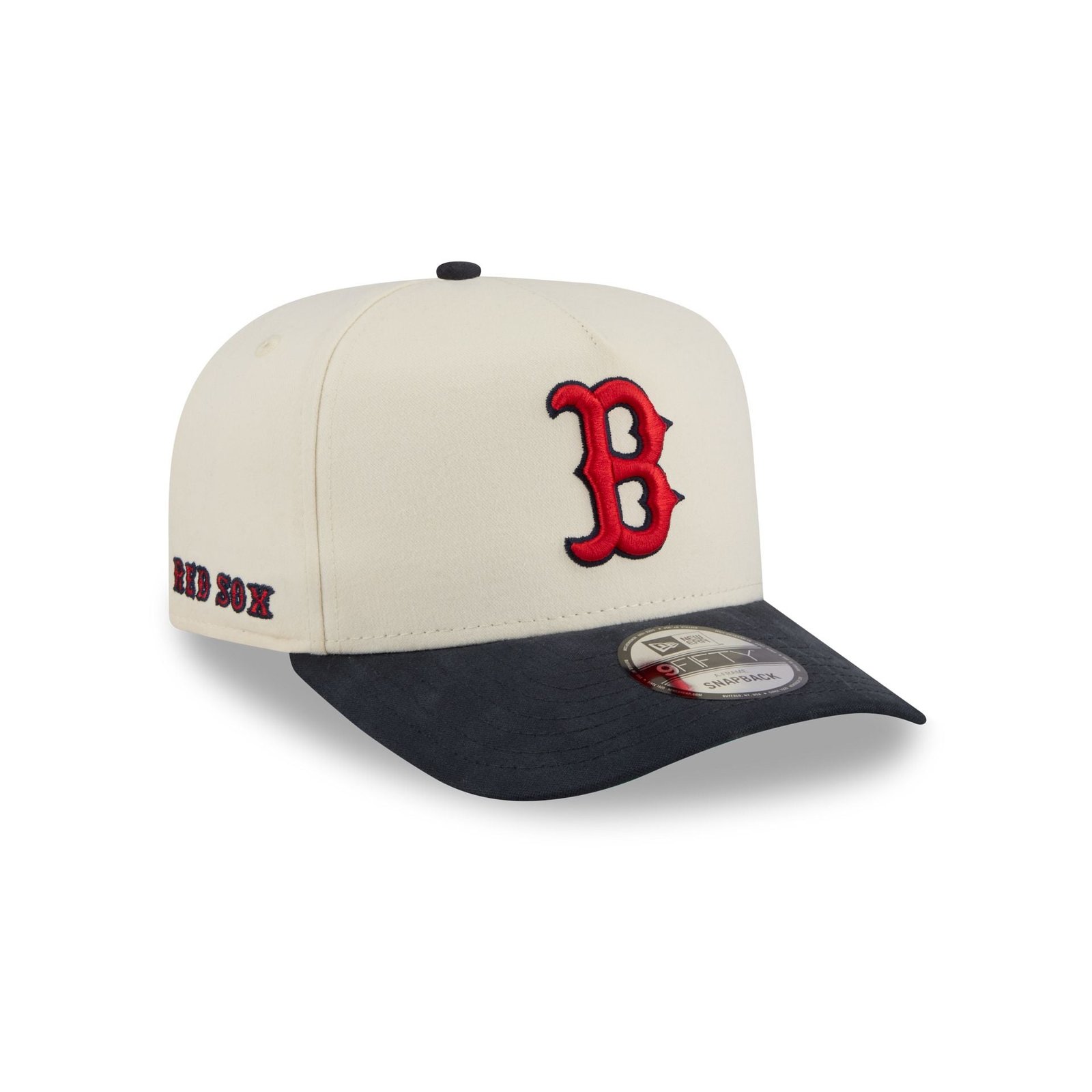 Boston Red Sox Cotton Brush Chrome Pre-Curve 9FIFTY A-Frame Snapback Hat - Image 3