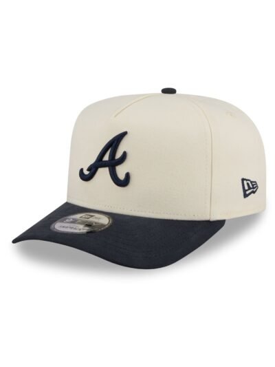 Atlanta Braves Cotton Brush Chrome Pre-Curve 9FIFTY A-Frame Snapback Hat