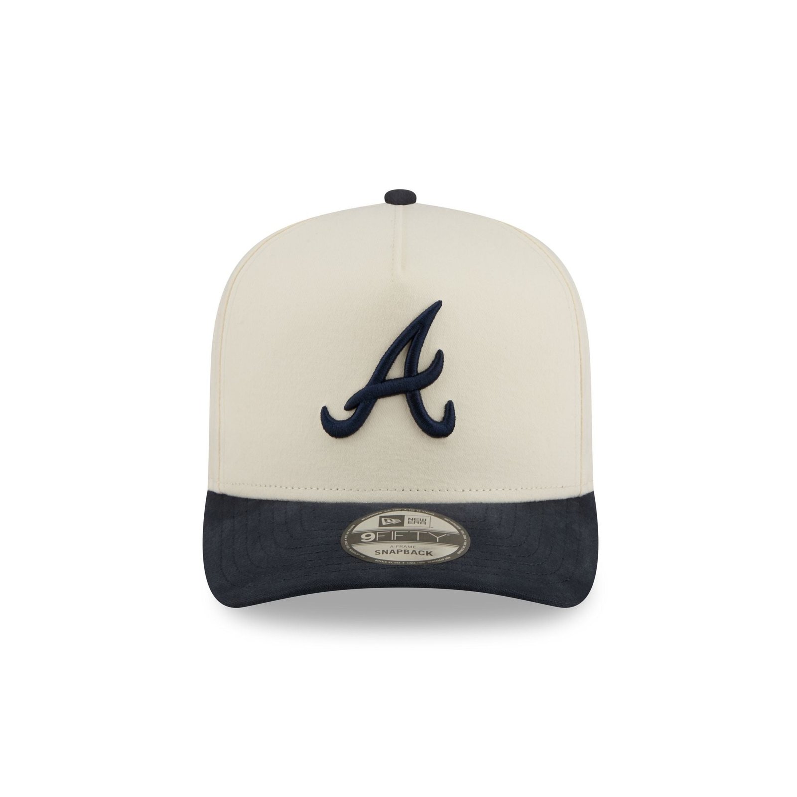 Atlanta Braves Cotton Brush Chrome Pre-Curve 9FIFTY A-Frame Snapback Hat - Image 2