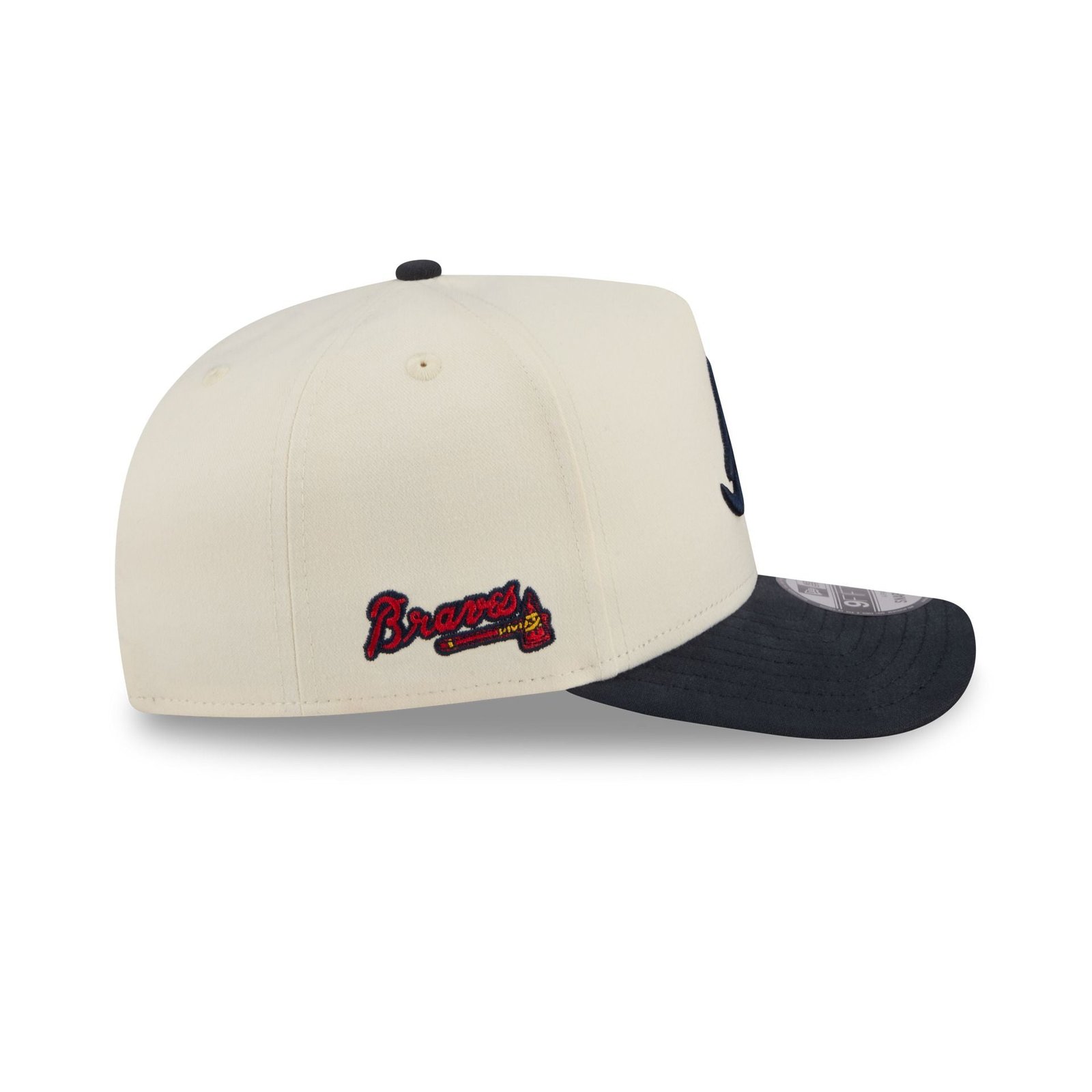 Atlanta Braves Cotton Brush Chrome Pre-Curve 9FIFTY A-Frame Snapback Hat - Image 5