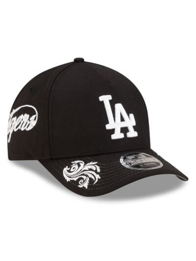 Los Angeles Dodgers Script Black and White 9FORTY M-Crown A-Frame Snapback Hat