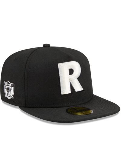 Just Caps Chiseled Logo Las Vegas Raiders 59FIFTY A-Frame Fitted Hat