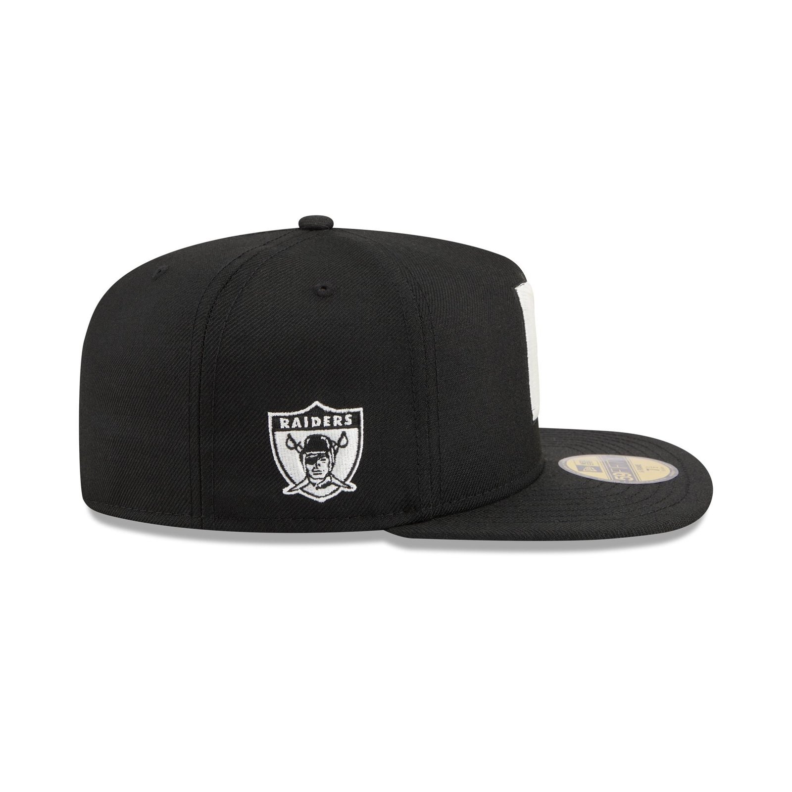 Just Caps Chiseled Logo Las Vegas Raiders 59FIFTY A-Frame Fitted Hat - Image 4