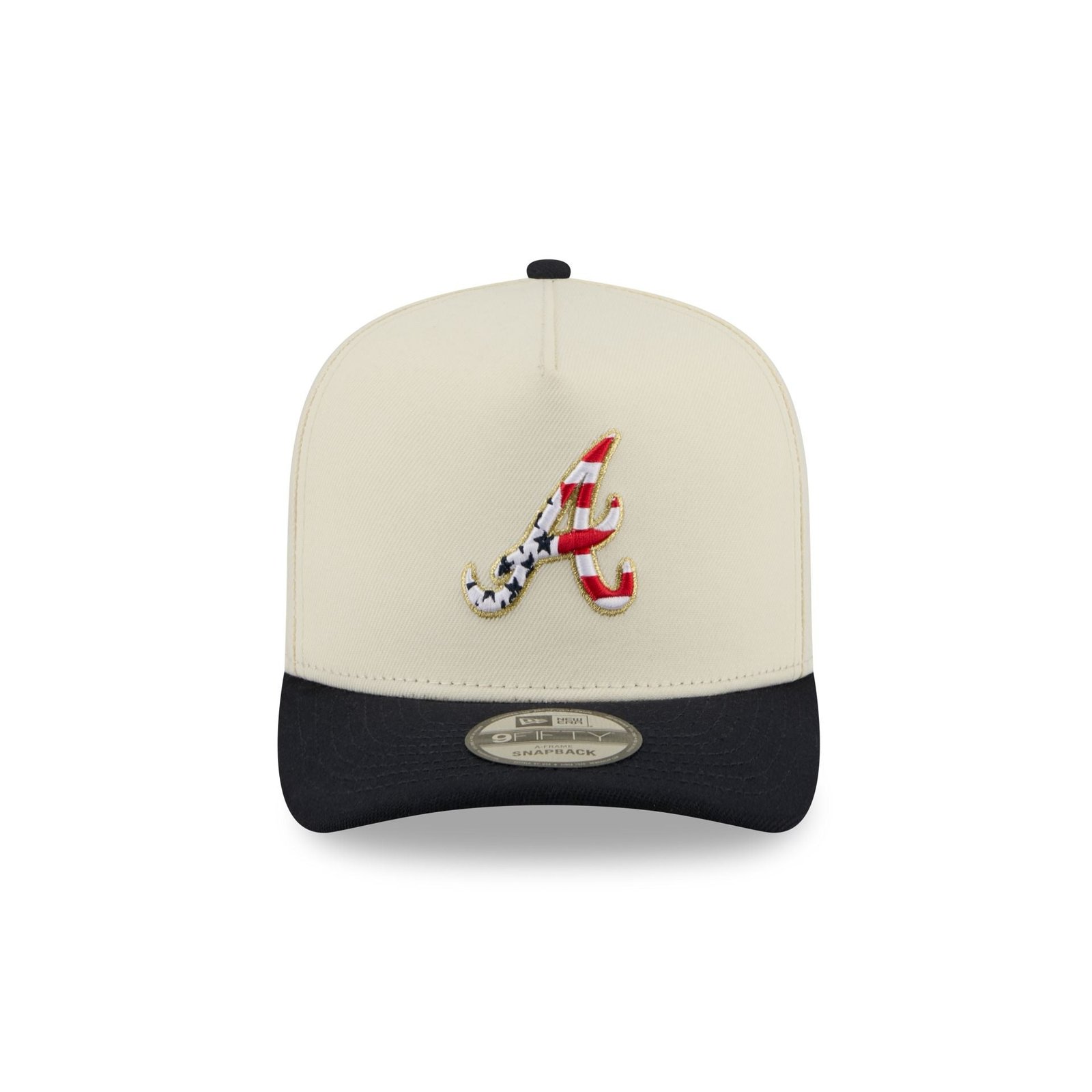 Atlanta Braves Chrome White Stars and Stripes 9FIFTY A-Frame Snapback Hat - Image 2