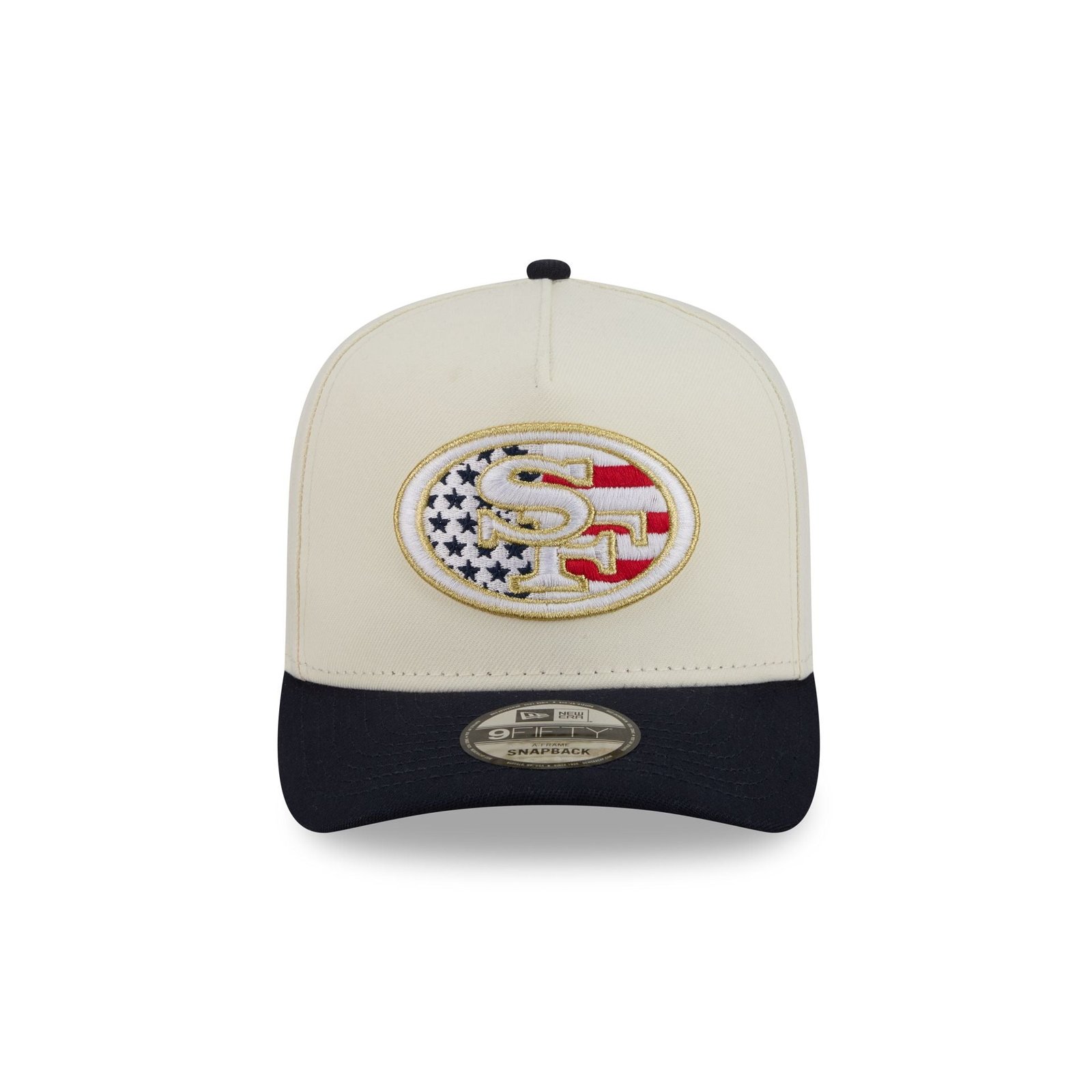 San Francisco 49ers Chrome White Stars and Stripes 9FIFTY A-Frame Snapback Hat - Image 2