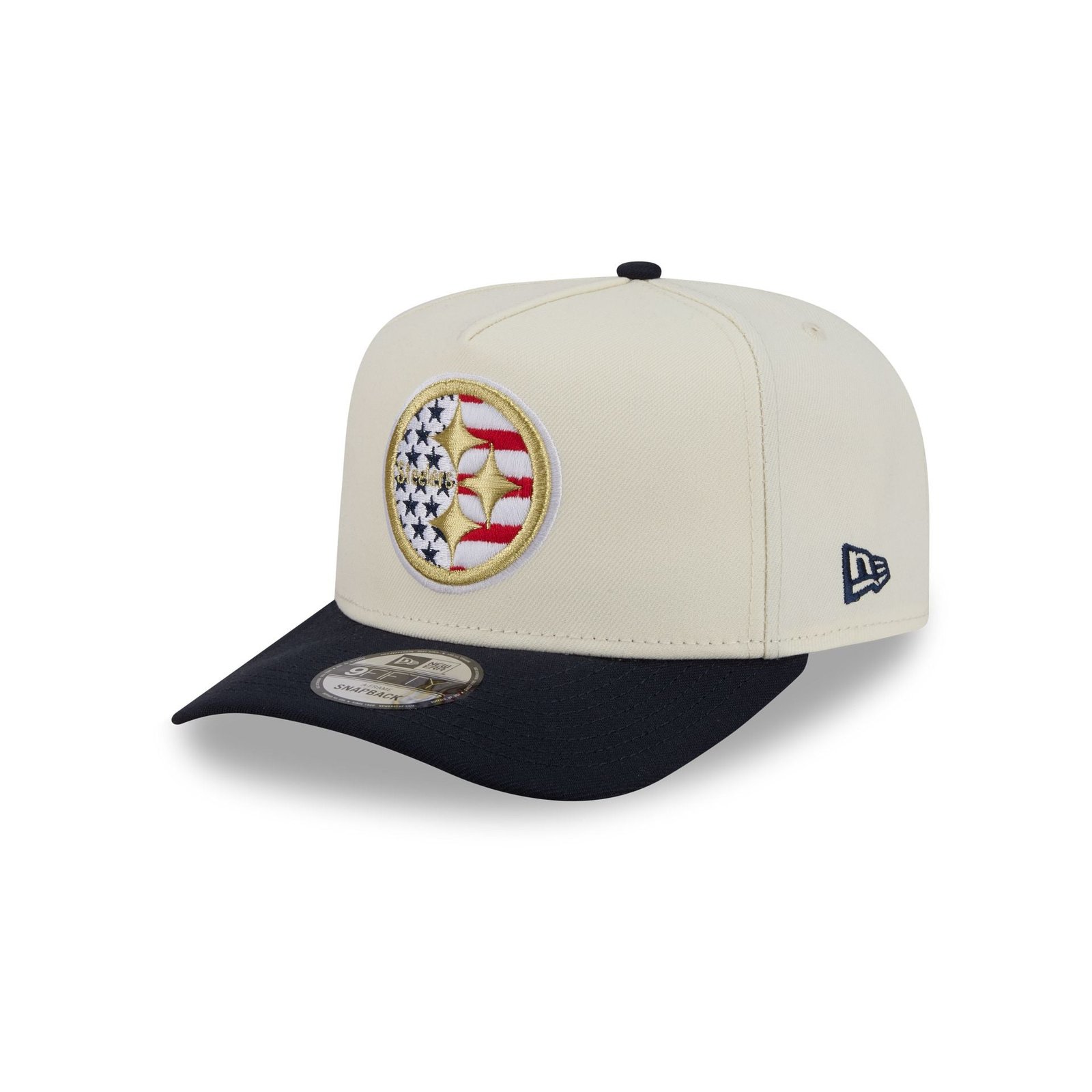 Pittsburgh Steelers Chrome White Stars and Stripes 9FIFTY A-Frame Snapback Hat - Image 3
