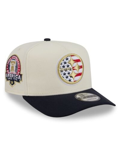 Pittsburgh Steelers Chrome White Stars and Stripes 9FIFTY A-Frame Snapback Hat