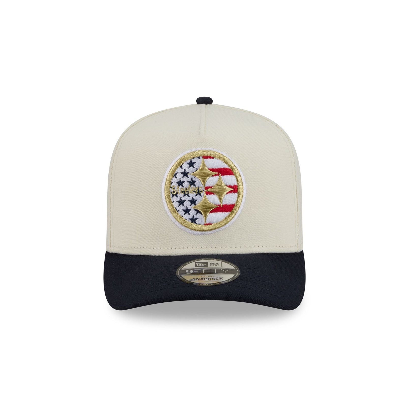 Pittsburgh Steelers Chrome White Stars and Stripes 9FIFTY A-Frame Snapback Hat - Image 2
