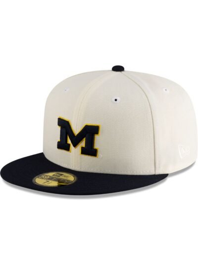 Michigan Wolverines Crome Navy 59FIFTY Fitted