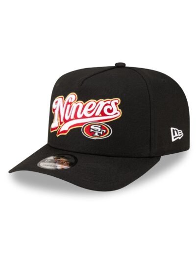 Born x Raised x San Francisco 49ers Script Black 9FIFTY A-Frame Snapback Hat