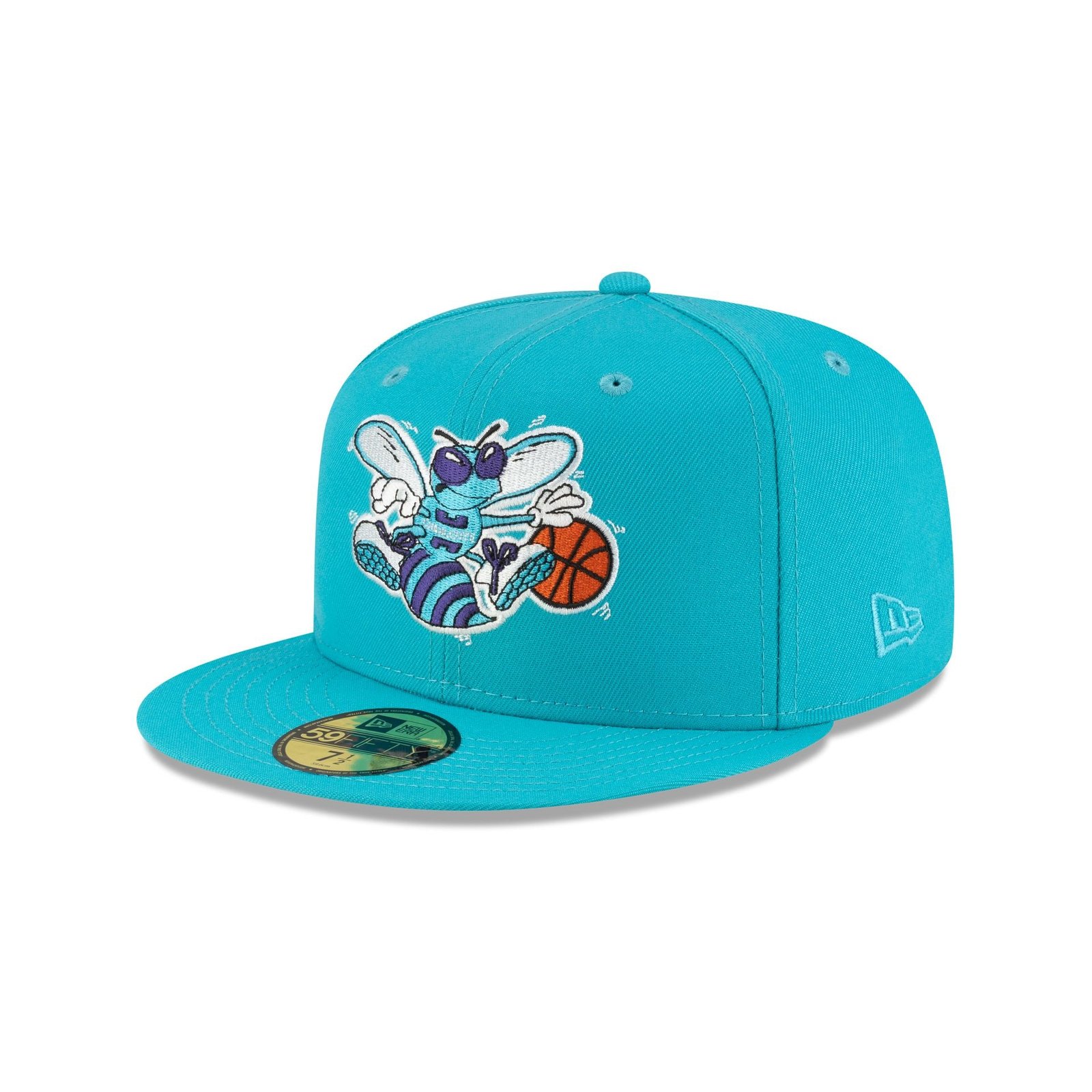 Charlotte Hornets 1988-2002 Hardwood Classics Teal 59FIFTY Fitted Hat - Image 3
