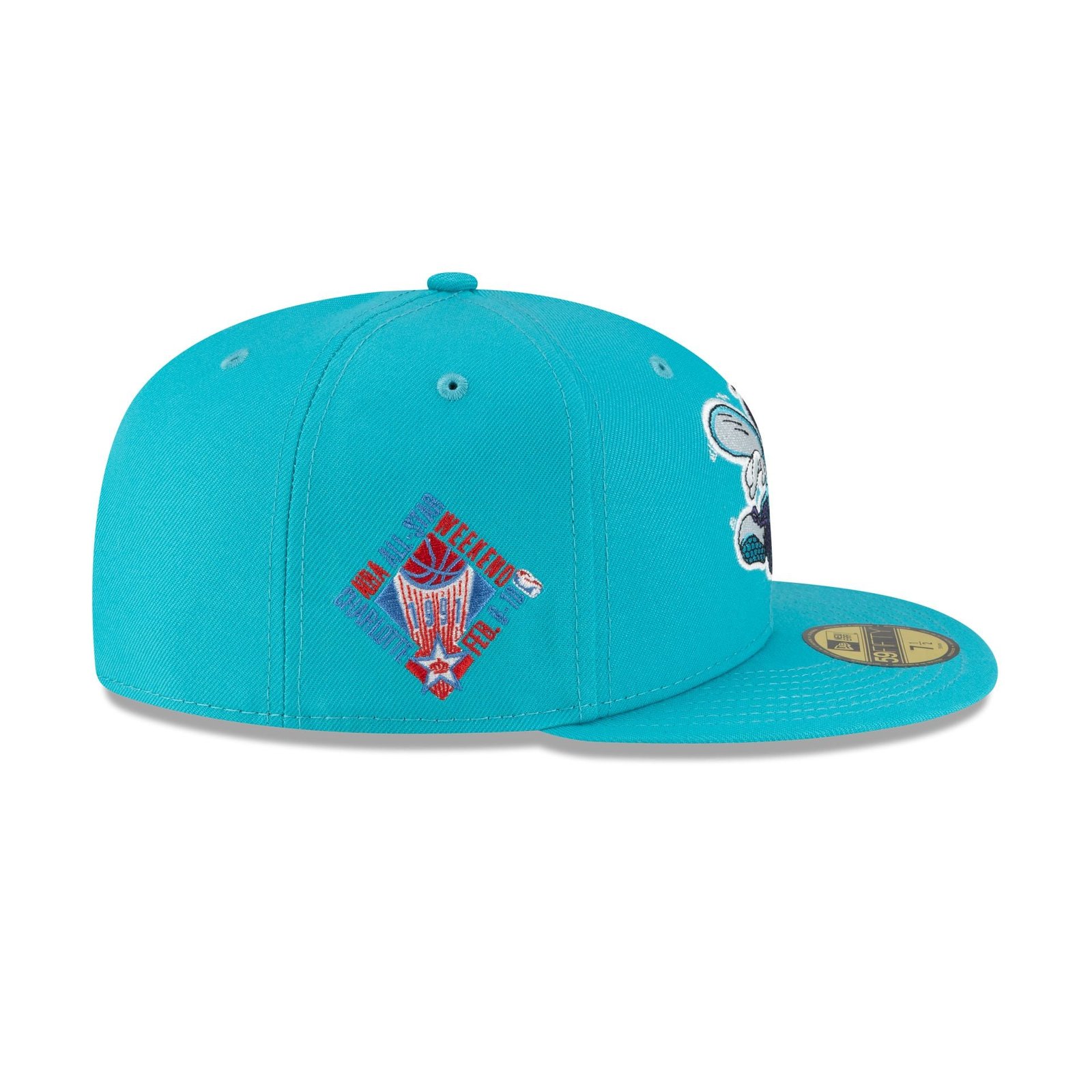 Charlotte Hornets 1988-2002 Hardwood Classics Teal 59FIFTY Fitted Hat - Image 4