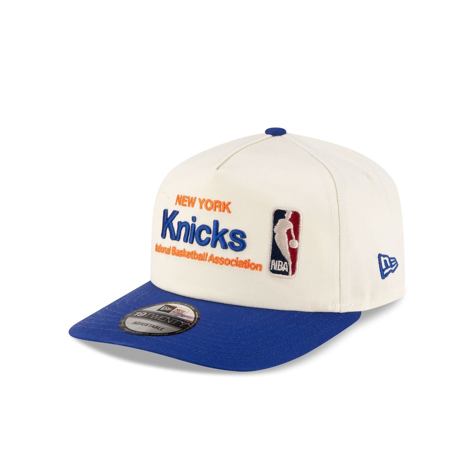 New York Knicks 1964-1992 Hardwood Classics Sign Stack Chrome White 19TWENTY Adjustable Hat - Image 3
