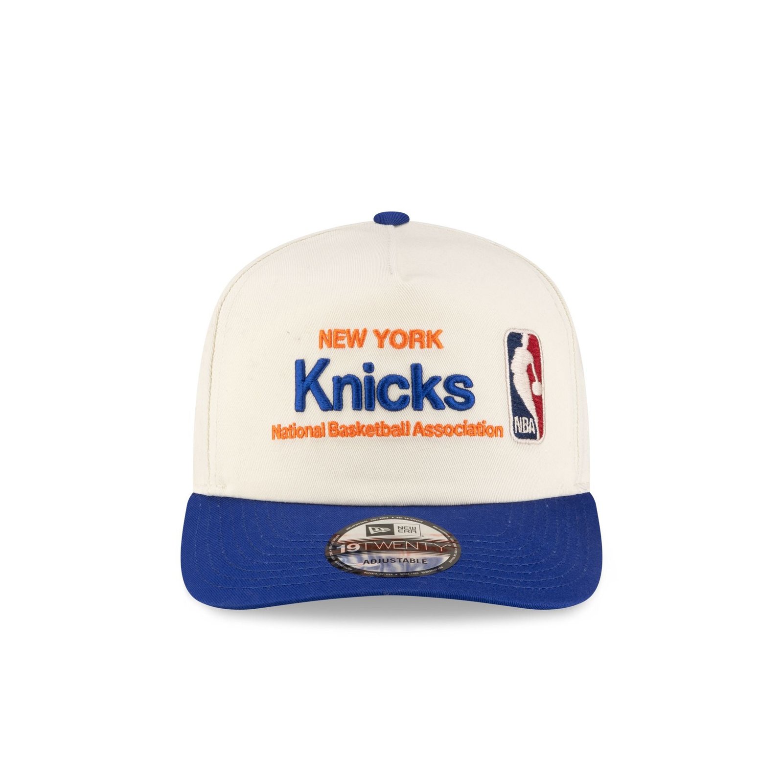 New York Knicks 1964-1992 Hardwood Classics Sign Stack Chrome White 19TWENTY Adjustable Hat - Image 2