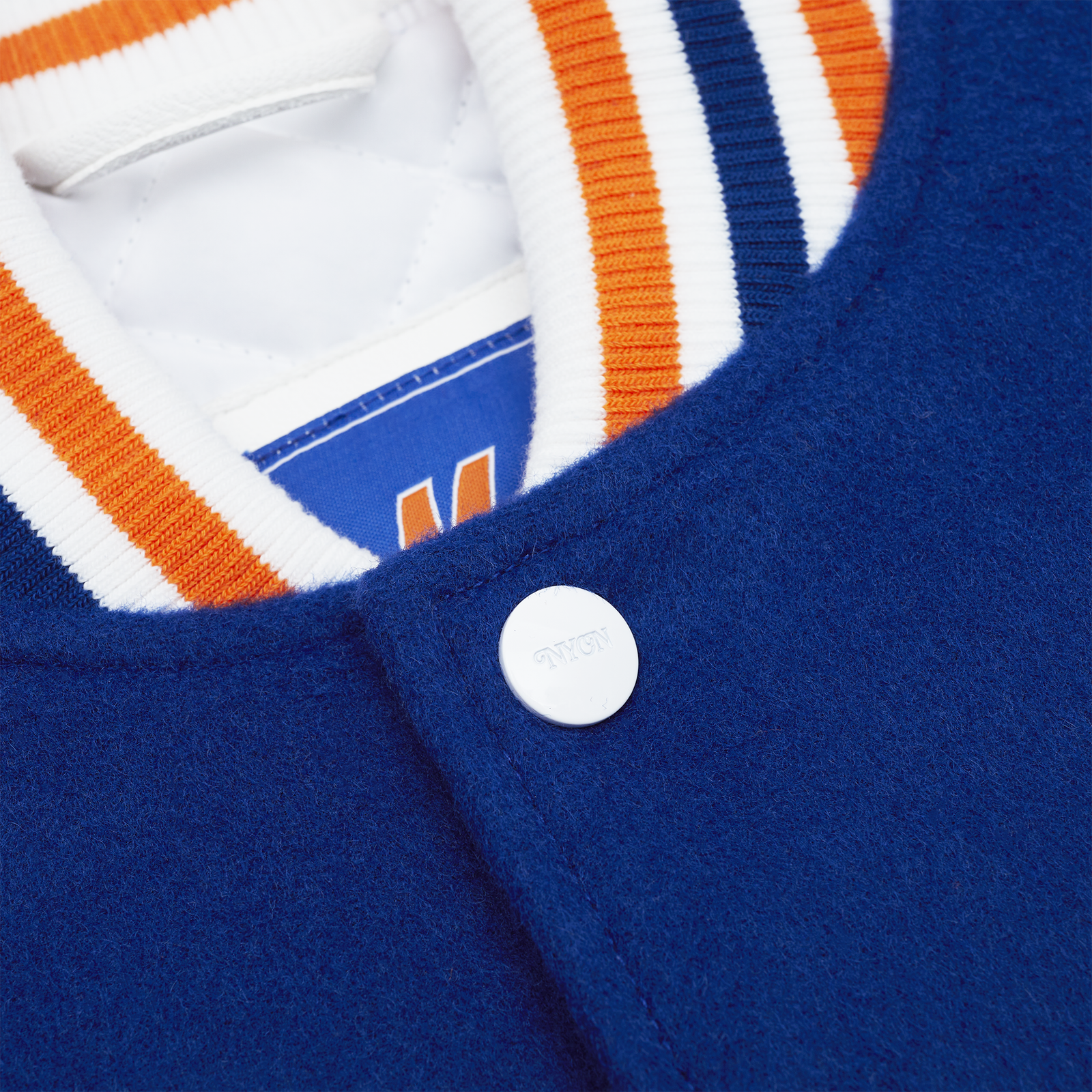 New York or Nowhere x New York Mets Light Royal Motto Varsity Jacket - Image 3