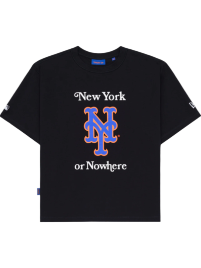New York or Nowhere x New York Mets Black Relaxed Logo T-Shirt